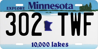 MN license plate 302TWF
