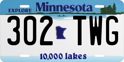 MN license plate 302TWG
