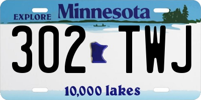 MN license plate 302TWJ