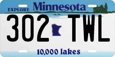 MN license plate 302TWL