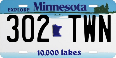 MN license plate 302TWN