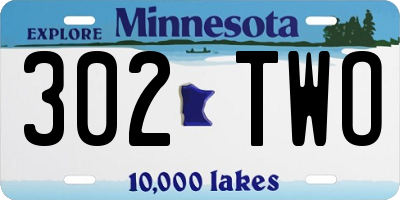 MN license plate 302TWO