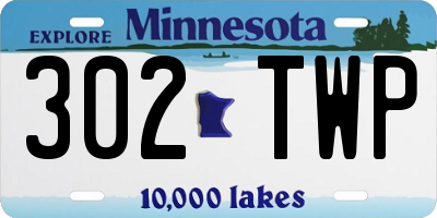MN license plate 302TWP