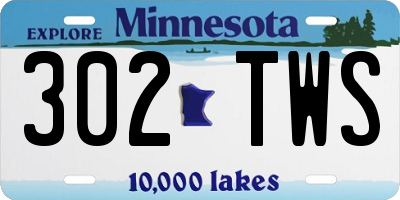 MN license plate 302TWS
