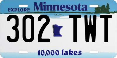 MN license plate 302TWT
