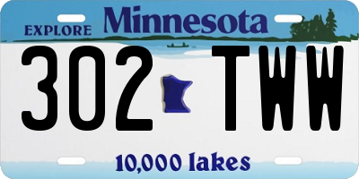 MN license plate 302TWW