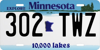 MN license plate 302TWZ