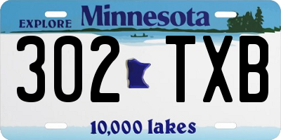 MN license plate 302TXB