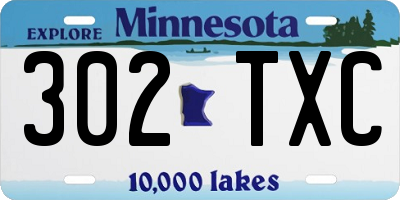 MN license plate 302TXC