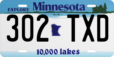 MN license plate 302TXD