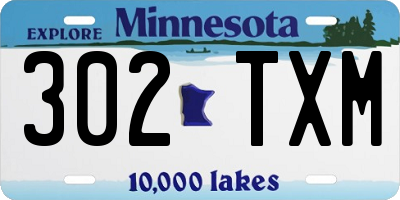 MN license plate 302TXM