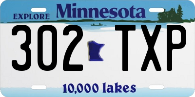 MN license plate 302TXP