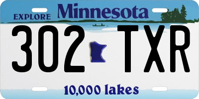MN license plate 302TXR