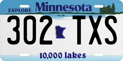MN license plate 302TXS