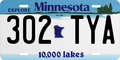 MN license plate 302TYA