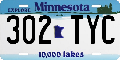 MN license plate 302TYC