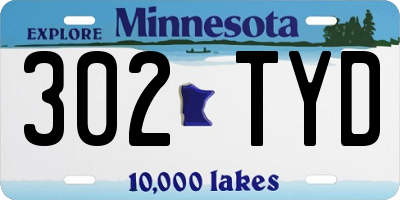 MN license plate 302TYD
