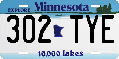 MN license plate 302TYE