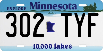 MN license plate 302TYF
