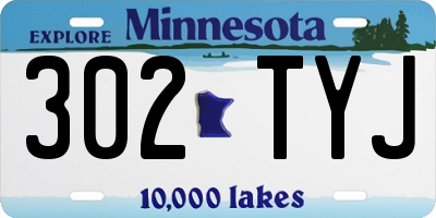 MN license plate 302TYJ