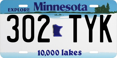 MN license plate 302TYK