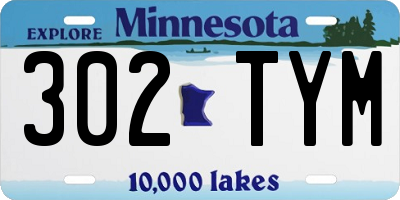 MN license plate 302TYM