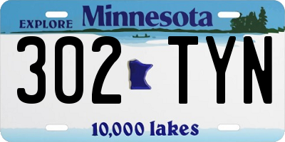MN license plate 302TYN