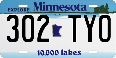 MN license plate 302TYO