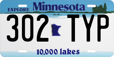 MN license plate 302TYP