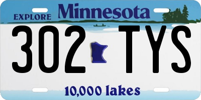 MN license plate 302TYS