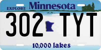 MN license plate 302TYT