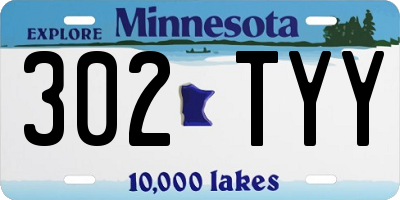 MN license plate 302TYY