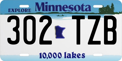 MN license plate 302TZB