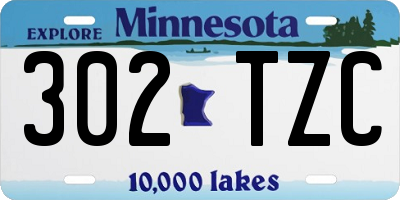 MN license plate 302TZC
