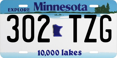 MN license plate 302TZG