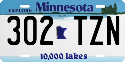 MN license plate 302TZN