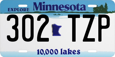 MN license plate 302TZP