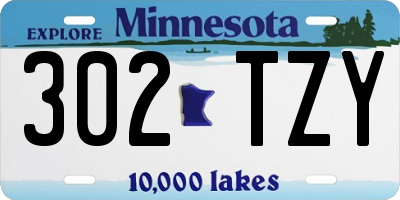 MN license plate 302TZY