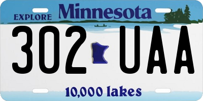 MN license plate 302UAA