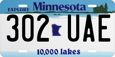 MN license plate 302UAE