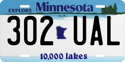MN license plate 302UAL