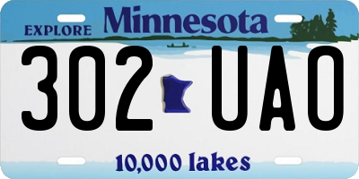 MN license plate 302UAO