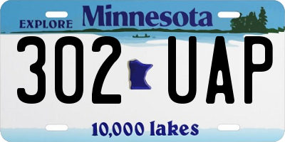 MN license plate 302UAP