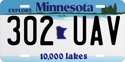 MN license plate 302UAV