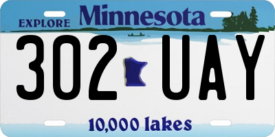 MN license plate 302UAY