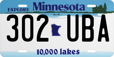 MN license plate 302UBA