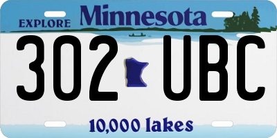 MN license plate 302UBC