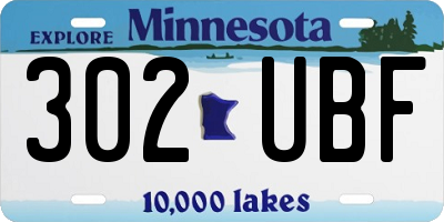MN license plate 302UBF