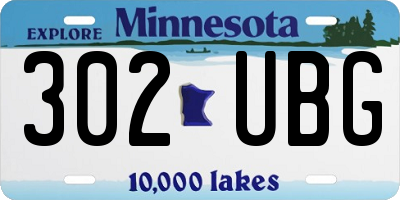 MN license plate 302UBG