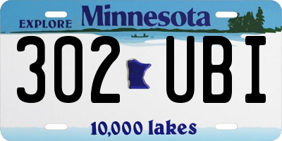 MN license plate 302UBI